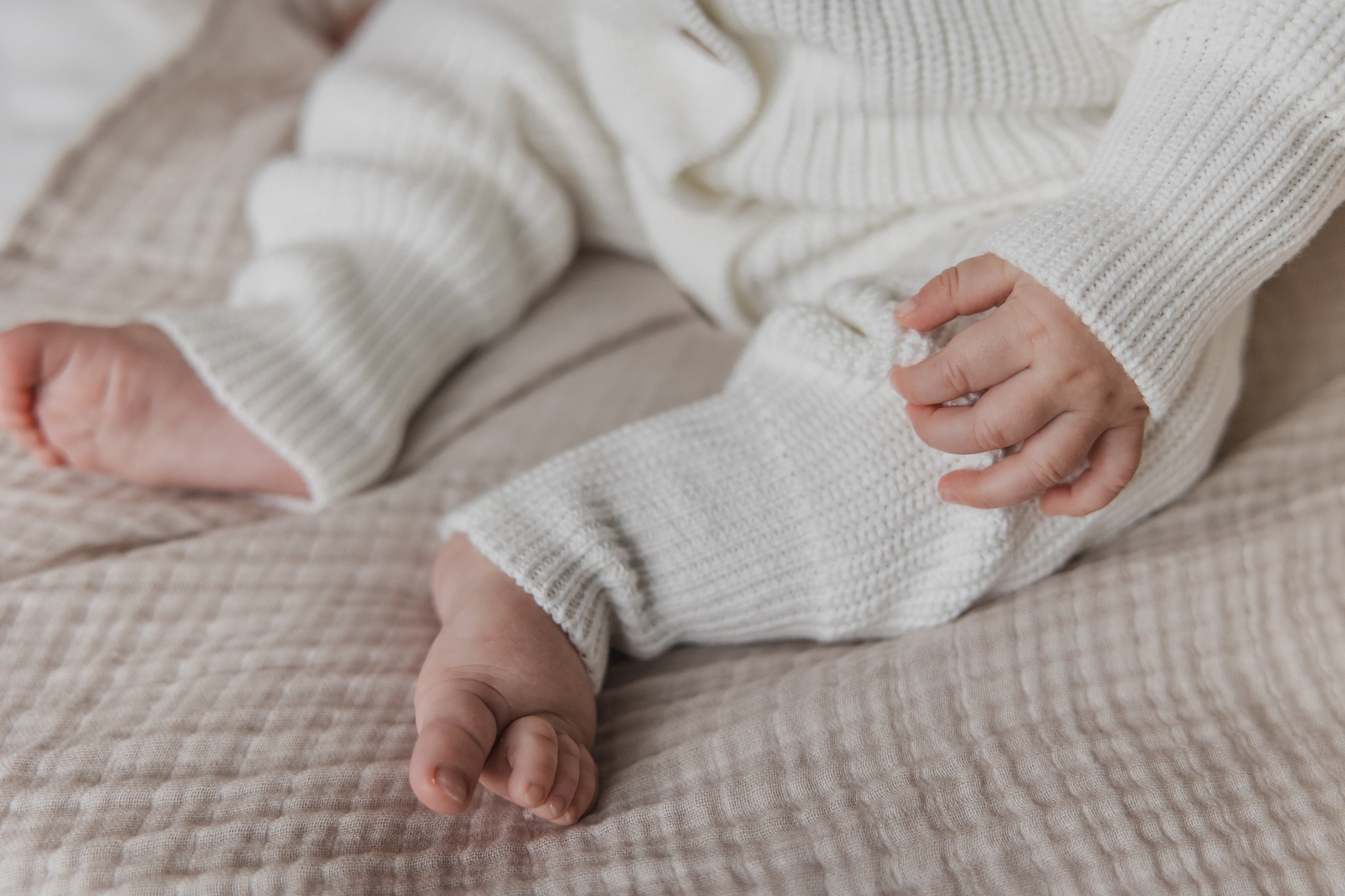 Knit Playsuit Milk - Organic cotton