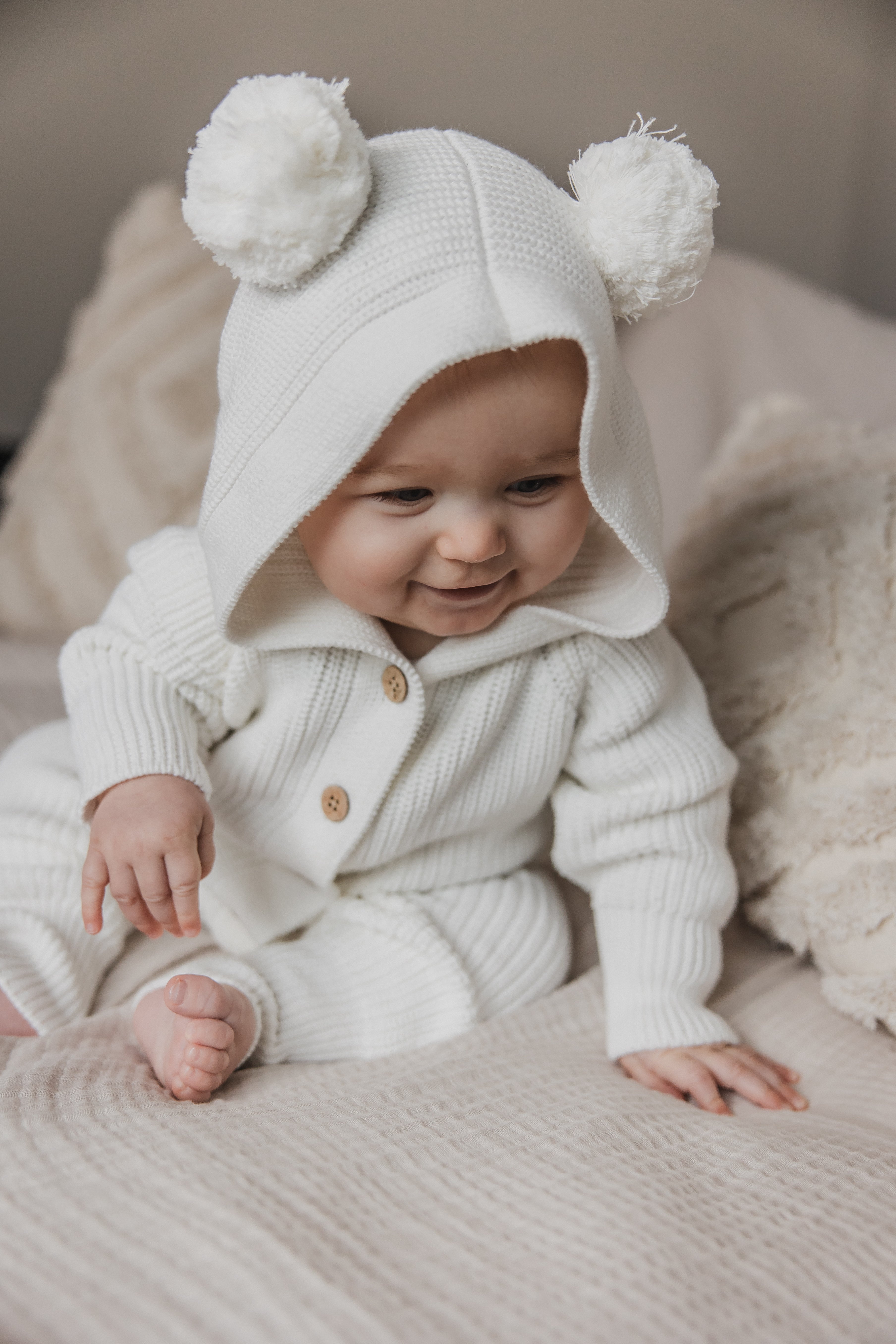 Knit Playsuit Milk - Organic cotton