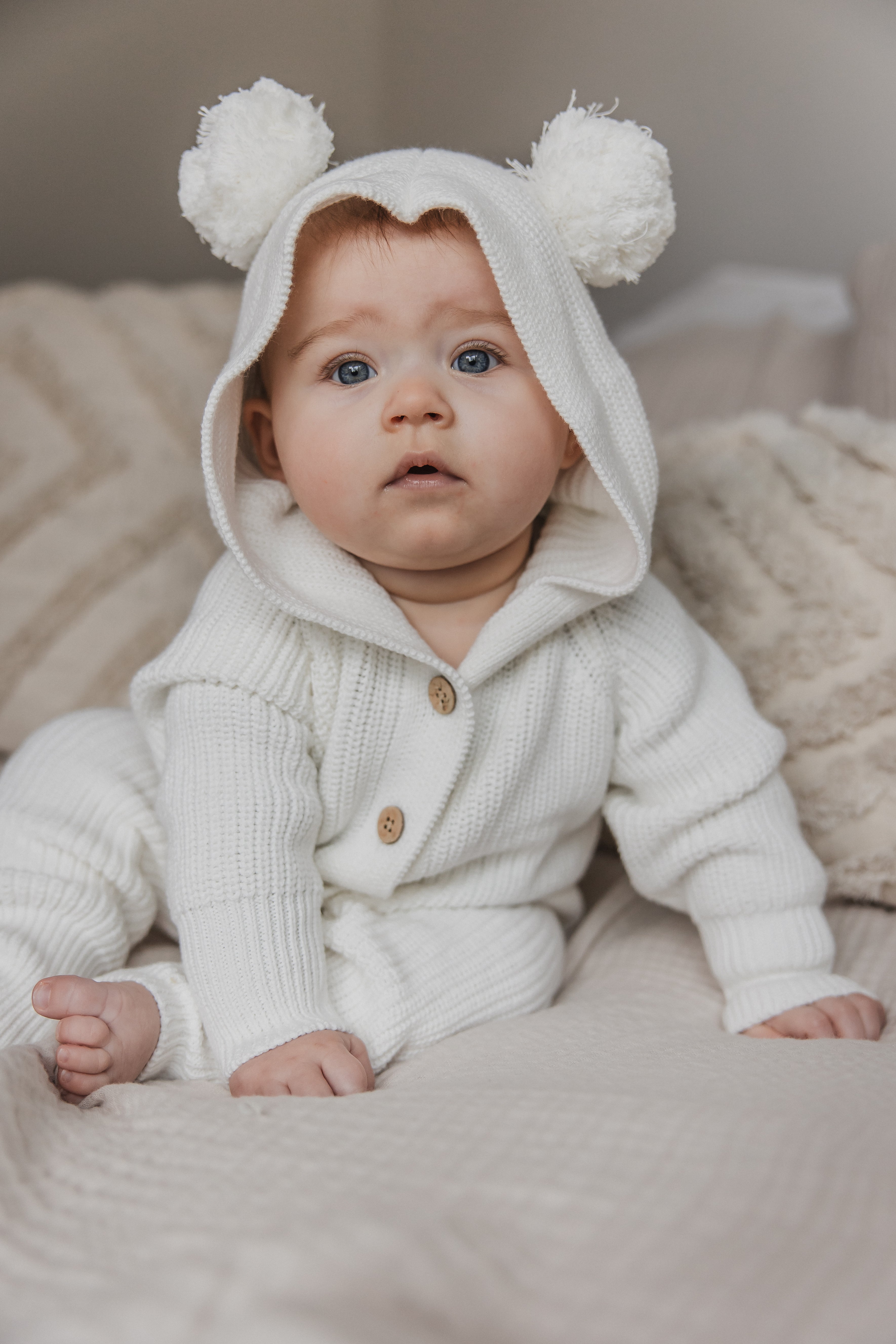 Knit Playsuit Milk - Organic cotton