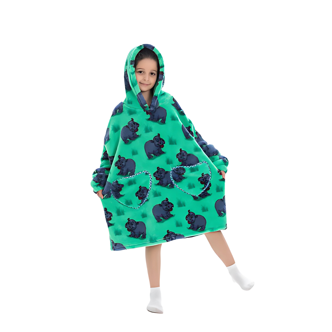 LittleWish - Hippopotamus Hoodie Blanket