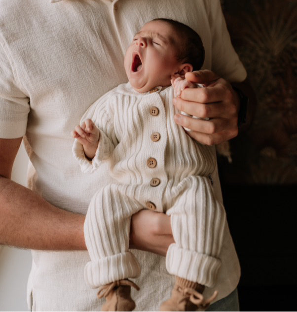 Knitted Romper Milk – Organic Cotton