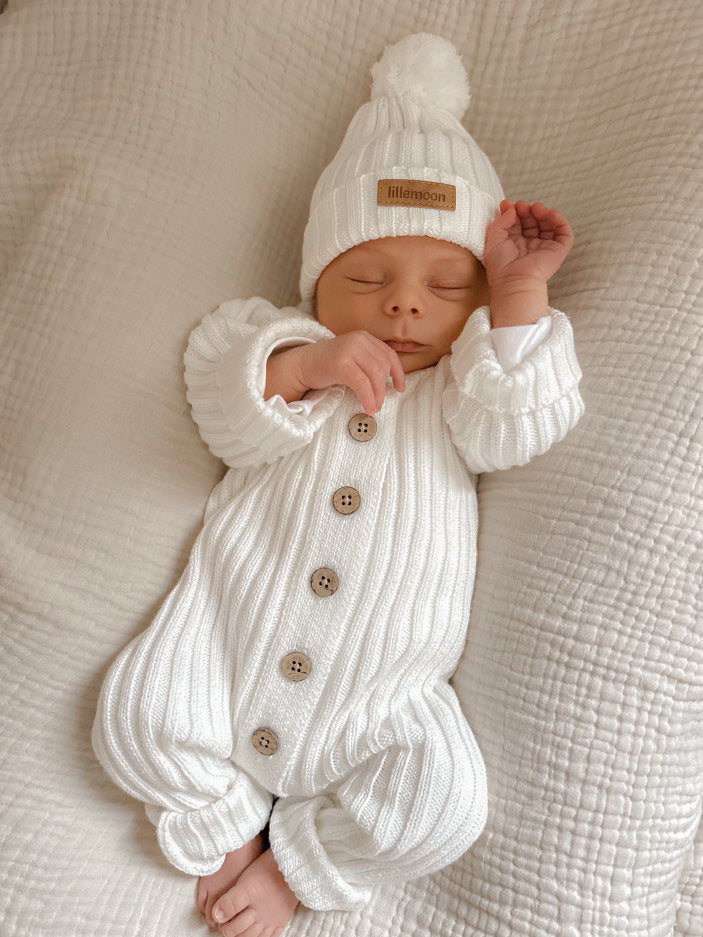 Knitted Romper Milk – Organic Cotton